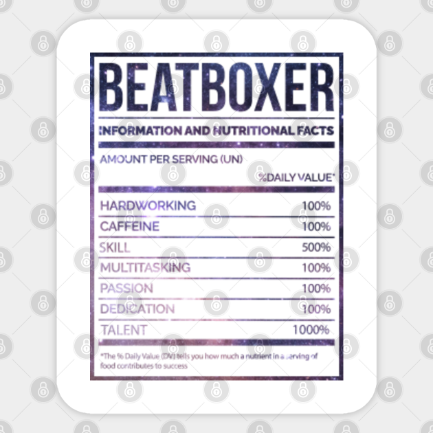 Awesome And Funny Nutrition Label Beatbox Beatboxing Beatboxer